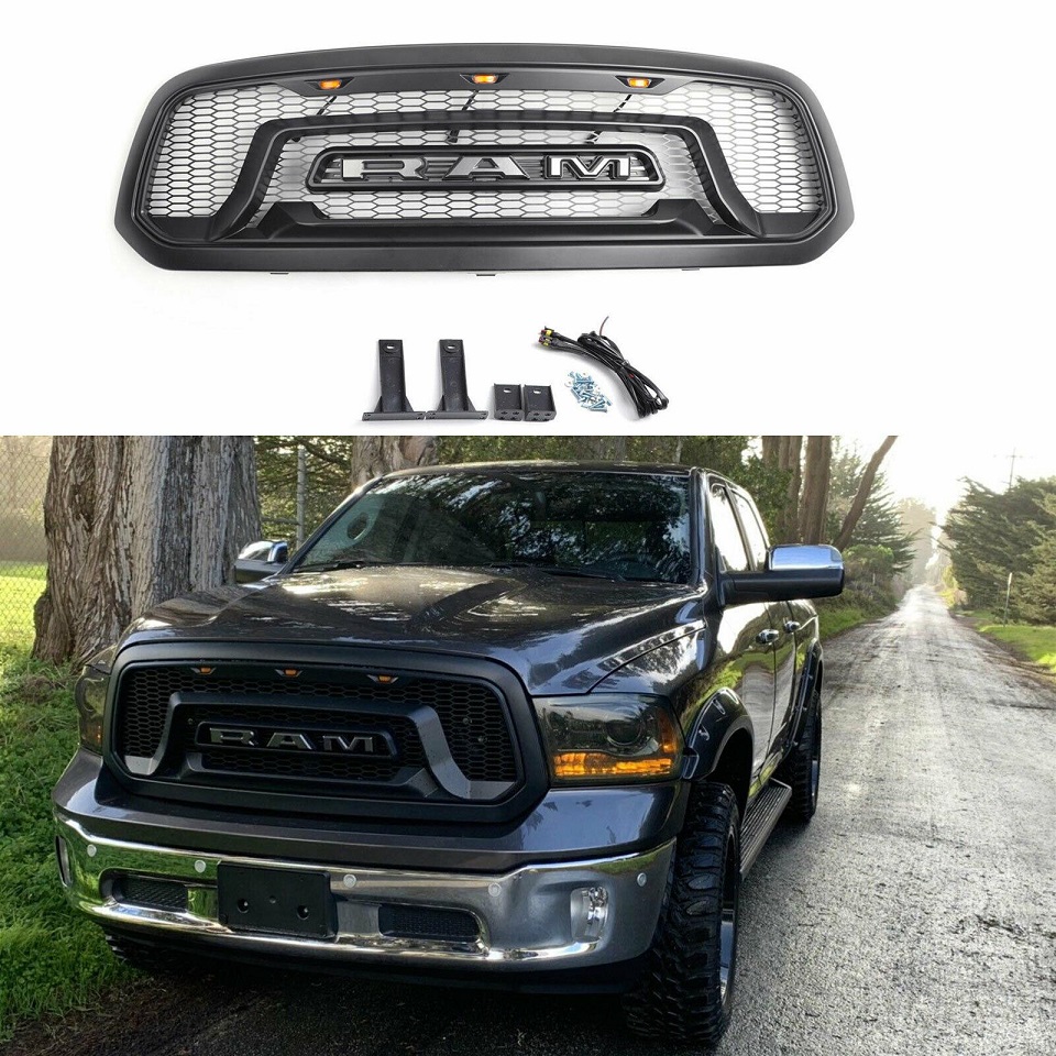 Black Rebel Style ABS One-Piece Grille 13-19 Ram & Classic 1500